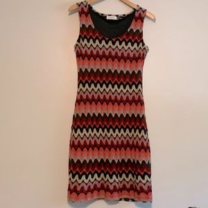 Calvin Klein retro style chevron sheath dress